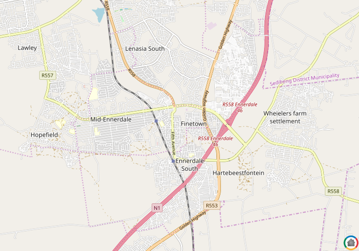 Map location of Finetown